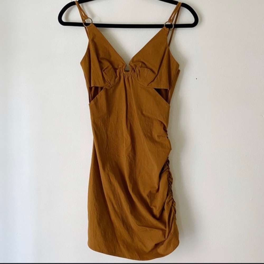 Zara Cut Out Linen Mini Dress